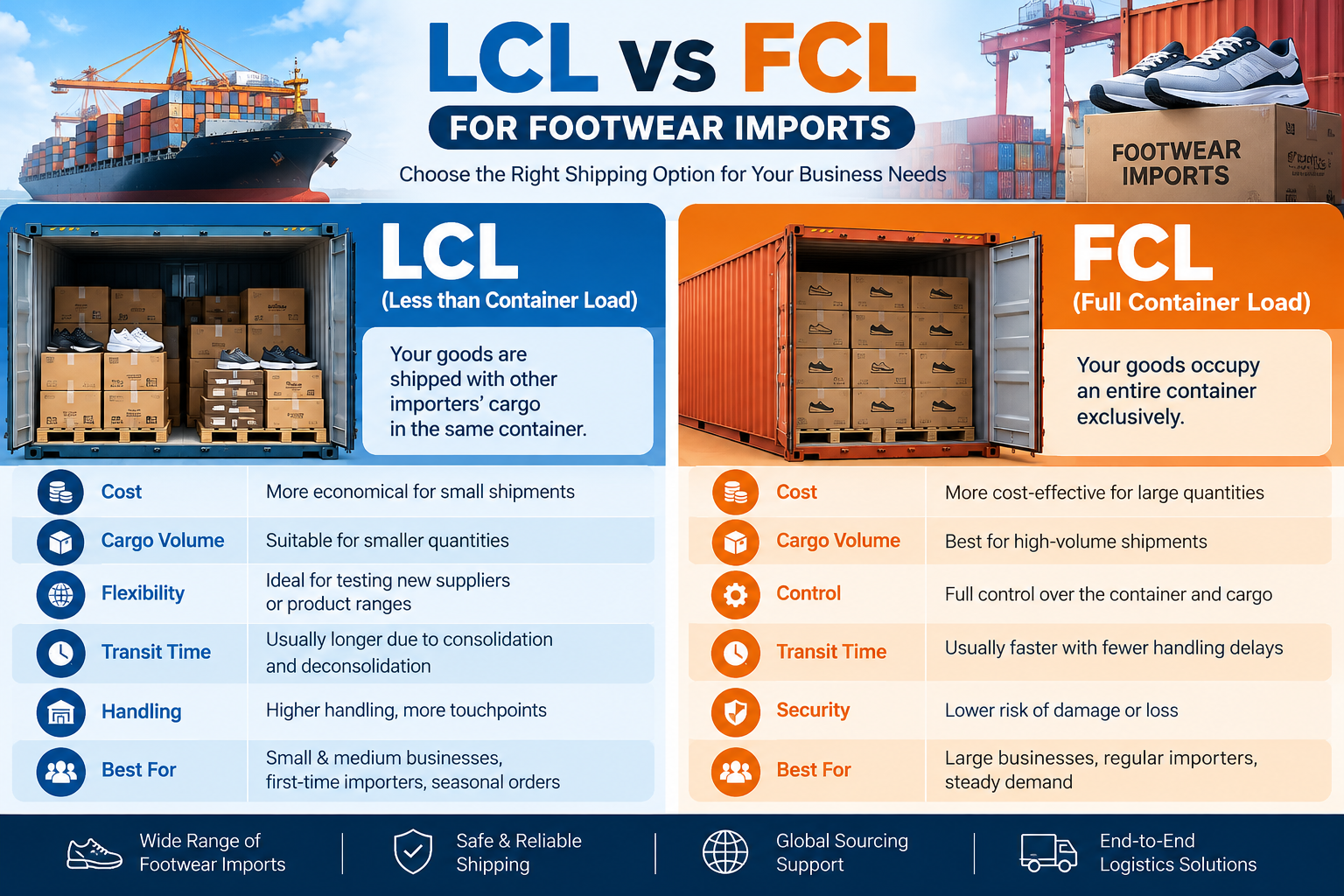 LCL vs FCL for Footwear Imports